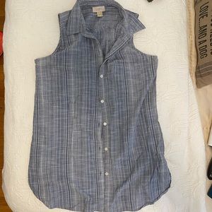 LOFT outlet Denim Striped Tank Top